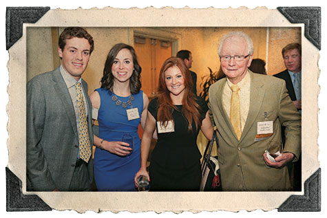 Hank Ingram, Rachel Tunick and Caitlyn Cox, ENG '11, all rising second-year students, with Germain Boer, professor of accounting, emeritus
